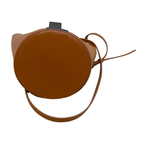 Parisa Wang | Brown Leather Addicted Bucket Bag with Crossbody Strap - Picture 3 of 8
